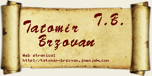 Tatomir Brzovan vizit kartica